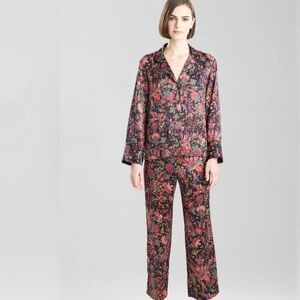 NATORI Women’s Fleur De Lis/Paisley Pajama Set Size L Purple & Black
